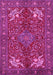 Machine Washable Persian Pink Traditional Rug, wshtr2181pnk