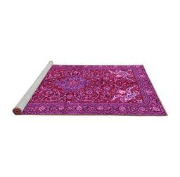 Sideview of Machine Washable Persian Pink Traditional Rug, wshtr2181pnk