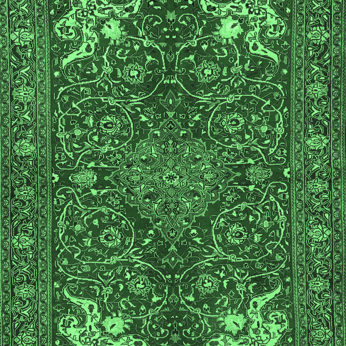 Machine Washable Persian Emerald Green Traditional Area Rugs, wshtr2181emgrn