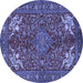 Round Persian Blue Traditional Rug, tr2181blu