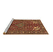 Sideview of Machine Washable Persian Brown Traditional Rug, wshtr2181brn