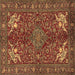 Square Machine Washable Persian Brown Traditional Rug, wshtr2181brn