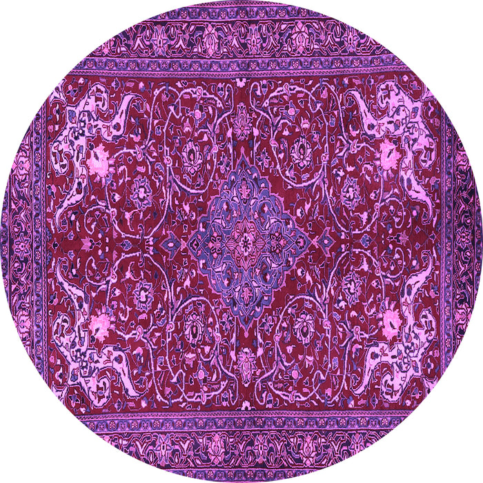 Round Persian Purple Traditional Rug, tr2181pur
