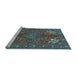 Sideview of Machine Washable Persian Light Blue Traditional Rug, wshtr2181lblu