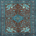 Square Persian Light Blue Traditional Rug, tr2181lblu