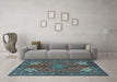 Machine Washable Persian Light Blue Traditional Rug in a Living Room, wshtr2181lblu