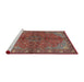 Sideview of Machine Washable Traditional Camel Brown Rug, wshtr2182