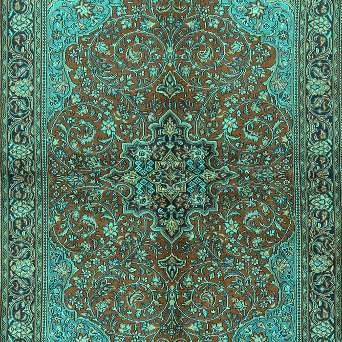 Machine Washable Persian Turquoise Traditional Area Rugs, wshtr2182turq