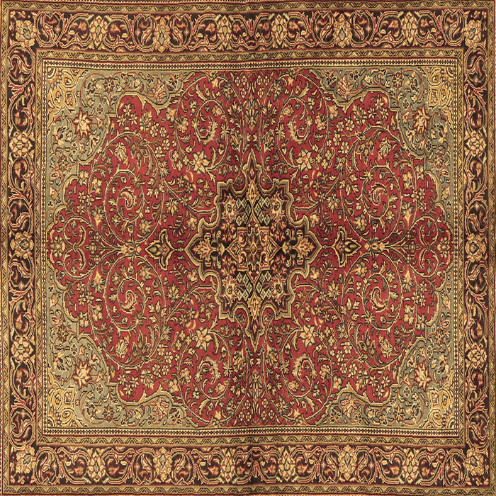 Square Persian Brown Traditional Rug, tr2182brn