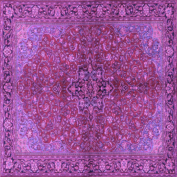 Square Machine Washable Persian Purple Traditional Area Rugs, wshtr2182pur