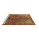 Sideview of Machine Washable Persian Brown Traditional Rug, wshtr2182brn