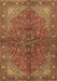 Machine Washable Persian Brown Traditional Rug, wshtr2182brn