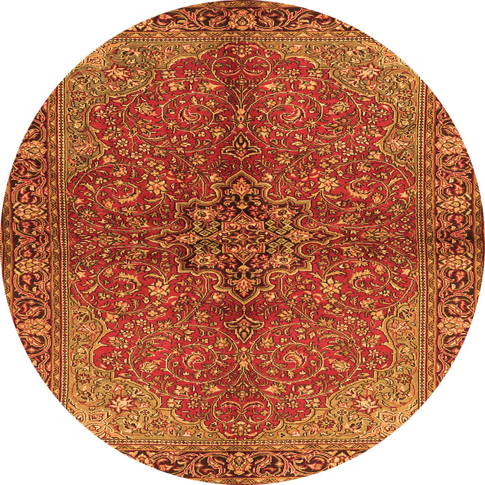 Machine Washable Persian Orange Traditional Area Rugs, wshtr2182org
