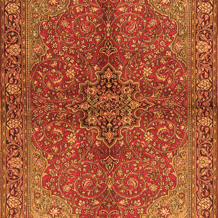 Serging Thickness of Machine Washable Persian Orange Traditional Area Rugs, wshtr2182org