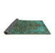 Sideview of Persian Turquoise Traditional Rug, tr2182turq