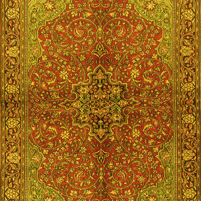Machine Washable Persian Yellow Traditional Rug, wshtr2182yw