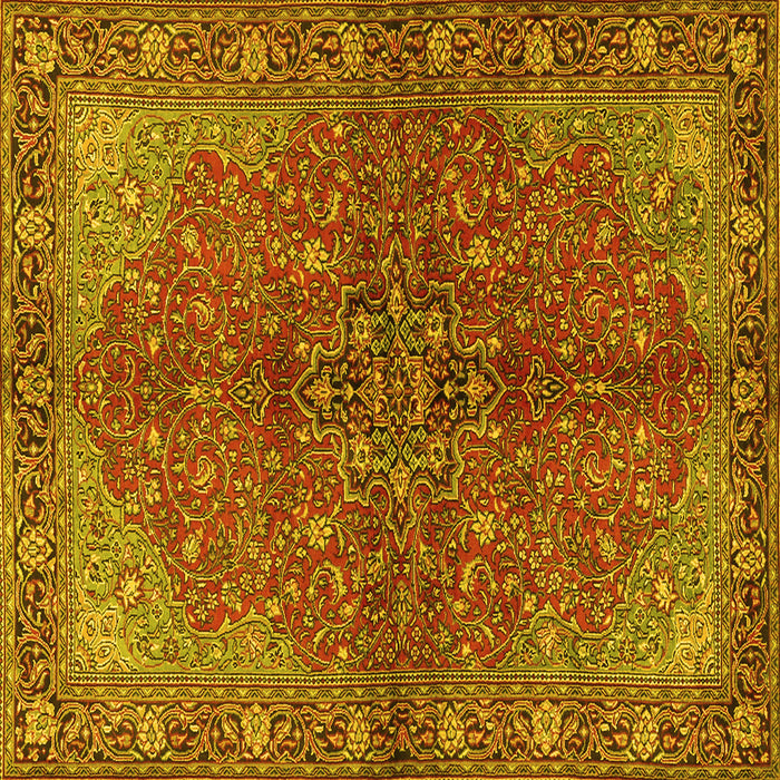 Square Persian Yellow Traditional Rug, tr2182yw