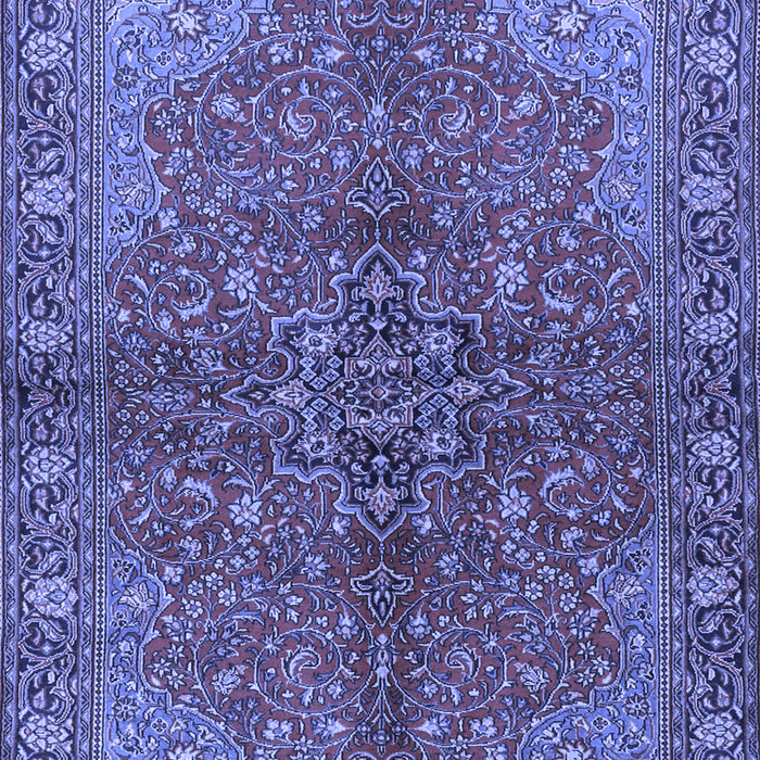 Machine Washable Persian Blue Traditional Rug, wshtr2182blu