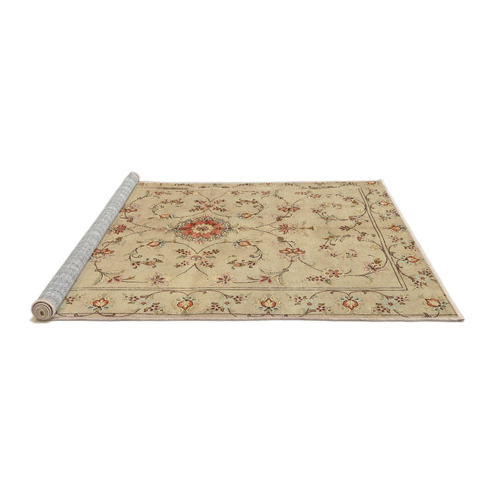 Sideview of Machine Washable Traditional Peru Brown Rug, wshtr2183