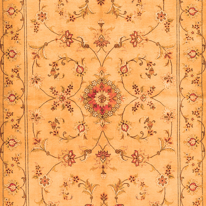 Serging Thickness of Machine Washable Persian Orange Traditional Area Rugs, wshtr2183org
