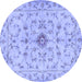 Round Persian Blue Traditional Rug, tr2183blu