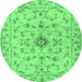 Round Persian Emerald Green Traditional Rug, tr2183emgrn