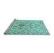 Sideview of Machine Washable Persian Light Blue Traditional Rug, wshtr2183lblu