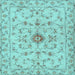 Square Machine Washable Persian Light Blue Traditional Rug, wshtr2183lblu