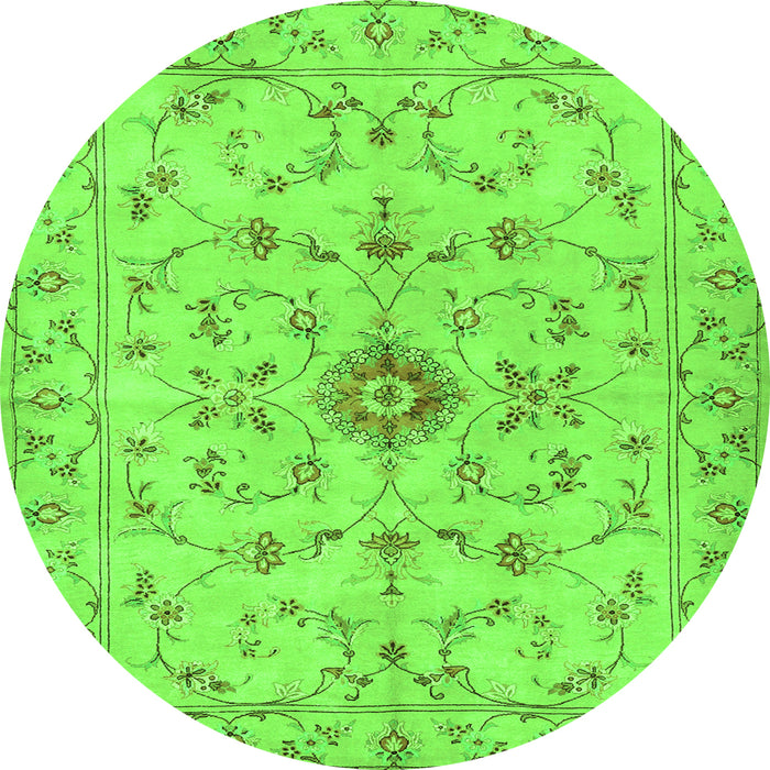 Square Persian Green Traditional Rug, tr2183grn