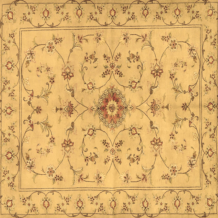 Square Machine Washable Persian Brown Traditional Rug, wshtr2183brn