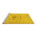 Sideview of Machine Washable Persian Yellow Traditional Rug, wshtr2183yw