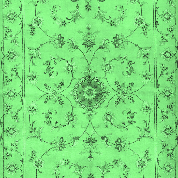 Machine Washable Persian Emerald Green Traditional Area Rugs, wshtr2183emgrn