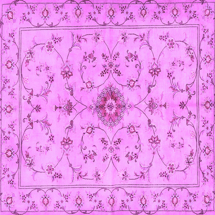 Square Machine Washable Persian Purple Traditional Area Rugs, wshtr2183pur