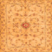 Round Machine Washable Persian Orange Traditional Area Rugs, wshtr2183org