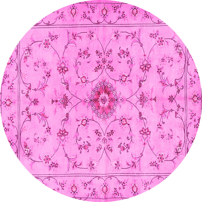 Round Persian Pink Traditional Rug, tr2183pnk