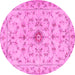 Round Persian Pink Traditional Rug, tr2183pnk