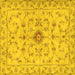 Square Machine Washable Persian Yellow Traditional Rug, wshtr2183yw