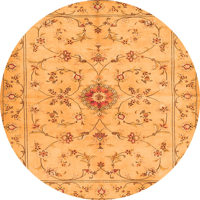 Machine Washable Persian Orange Traditional Area Rugs, wshtr2183org