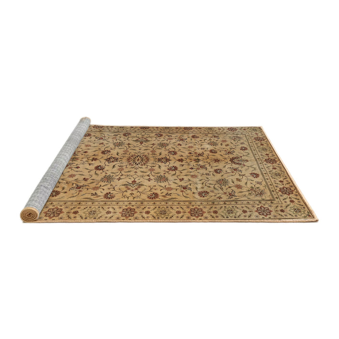 Sideview of Machine Washable Traditional Light Brown Rug, wshtr2184