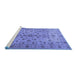 Sideview of Machine Washable Persian Blue Traditional Rug, wshtr2184blu