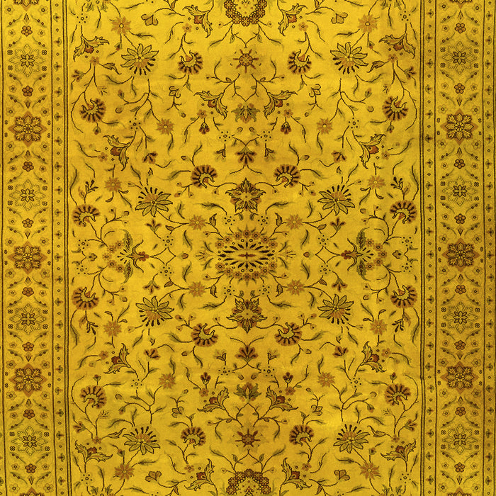 Machine Washable Persian Yellow Traditional Rug, wshtr2184yw