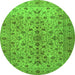 Square Persian Green Traditional Rug, tr2184grn