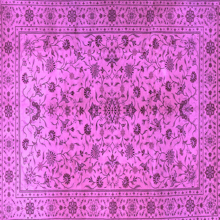 Square Machine Washable Persian Purple Traditional Area Rugs, wshtr2184pur