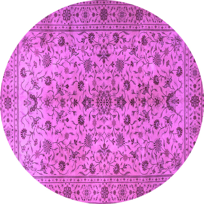 Round Persian Purple Traditional Rug, tr2184pur