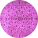 Round Machine Washable Persian Purple Traditional Area Rugs, wshtr2184pur