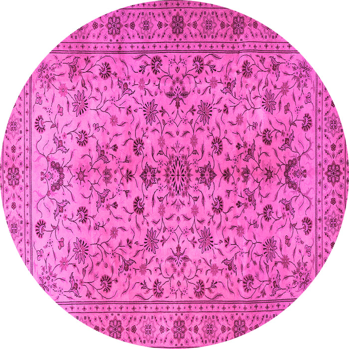 Round Persian Pink Traditional Rug, tr2184pnk