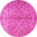 Round Persian Pink Traditional Rug, tr2184pnk