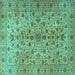 Square Persian Turquoise Traditional Rug, tr2184turq