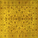 Square Machine Washable Persian Yellow Traditional Rug, wshtr2184yw