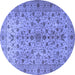 Round Persian Blue Traditional Rug, tr2184blu